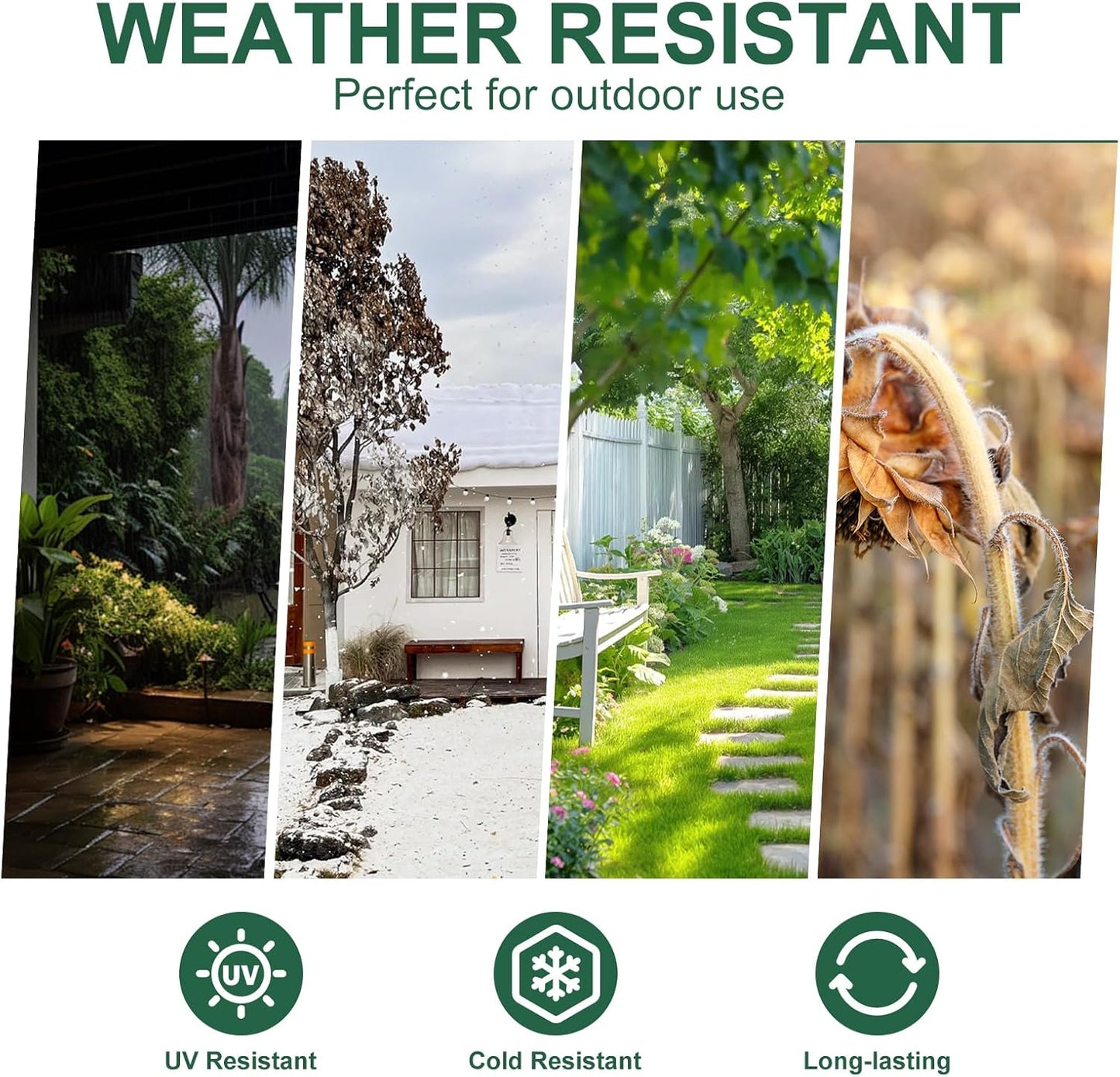 Green Zip Ties Assorted Sizes (4"+6"+8"+12"), 2000 Pack, Cable Ties UV Resistant for Garden, Plants, Fence, Holiday Lights, Yakobela-VerdiqueGarden