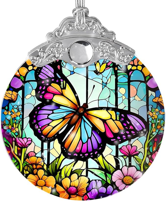 Butterfly Stained Glass Suncatcher, Jocidea Butterfly Ornament, Butterfly Christmas Ornament, Holidays Ornaments, Christmas Tree Ornament, Butterfly Decor, Gifts for Butterfly Lovers-VerdiqueGarden