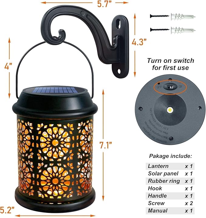 DenicMic Solar Lantern 1 Pack + Wall Lights 2 Pack-VerdiqueGarden