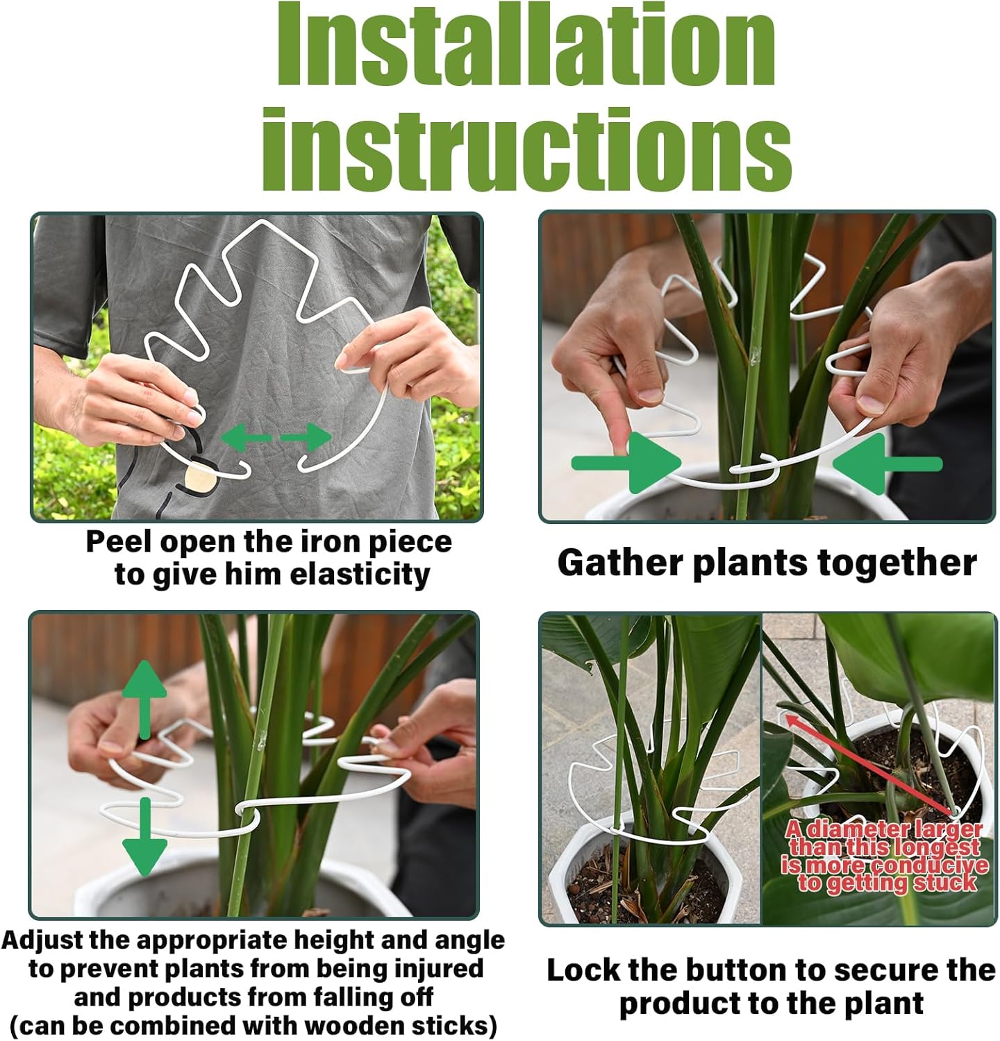 5PCS Monstera Plant Stem Support White 9 * 7.6in - Durable Stake Holder for Indoor Climbing Plants, Adjustable Installation Ideal for Fishbone Cactus and Plant Enthusiasts-VerdiqueGarden