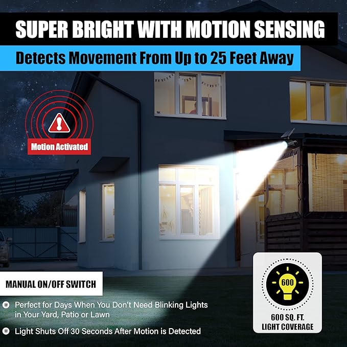 Bell+Howell Bionic Spotlight Motion Solar Spot Lights Outdoor Waterproof, Solar Landscape Lights, Outdoor Solar Yard Lights Weather Resistant, Super Bright LED Lights, for Garden, Lawn As Seen On TV-VerdiqueGarden