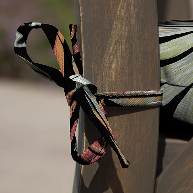 Arden Selections Rocking Chair Cushion, 19 x 18, Rain-Proof, Fade Resistant, Cushions for Rocking and Outdoor Chairs 18 x 19, Simone Black Tropical (Pack of 4)-VerdiqueGarden