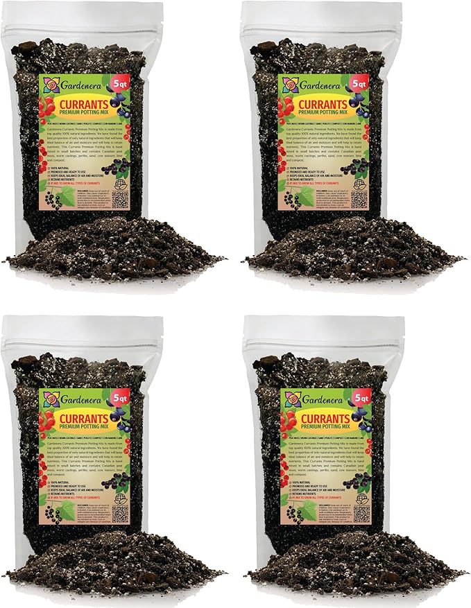 Premium Currant Plant Potting Soil Mix - Optimal Nutrient-Rich Blend for Thriving and Juicy Currants - 20 Quart-VerdiqueGarden