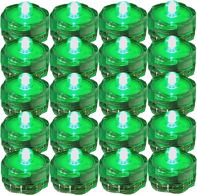 Bright LED Floral Tea Light Submersible Lights for Party Wedding (Green, 60 Pack)-VerdiqueGarden