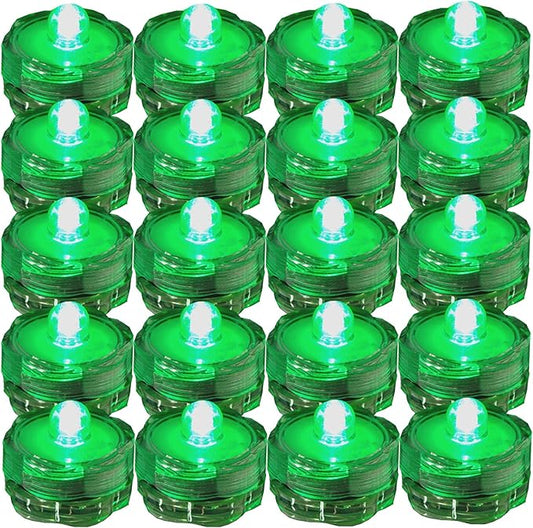 Bright LED Floral Tea Light Submersible Lights for Party Wedding (Green, 60 Pack)-VerdiqueGarden