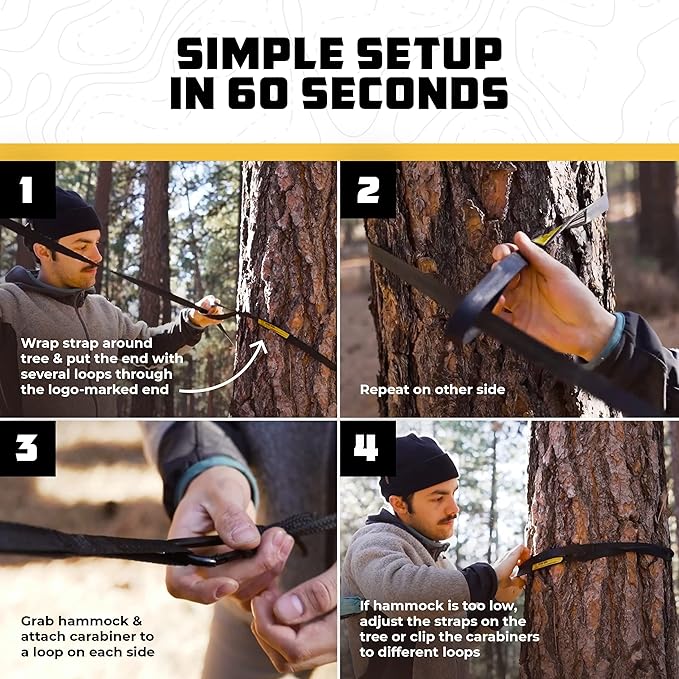 Wise Owl Outfitters Camping Hammock – 500lbs Portable Hammock with Tree Straps - Travel, Backpacking, Hiking, Outdoors Camping Gear - Single or Double-VerdiqueGarden