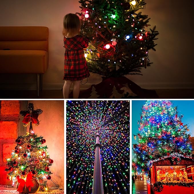 weillsnow 500 LED Multicolor Outdoor Christmas Lights, 164Ft Plug in Waterproof String Lights, 8 Modes with Memory for Outdoor Indoor Garden Halloween Christmas Decorations (Multicolor)-VerdiqueGarden