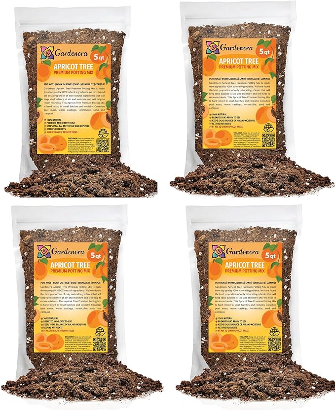 Premium Apricot Potting Soil Mix - Ideal Nutrient Blend for Growing Robust, Flavorful, and Bountiful Apricots - 20 Quart-VerdiqueGarden