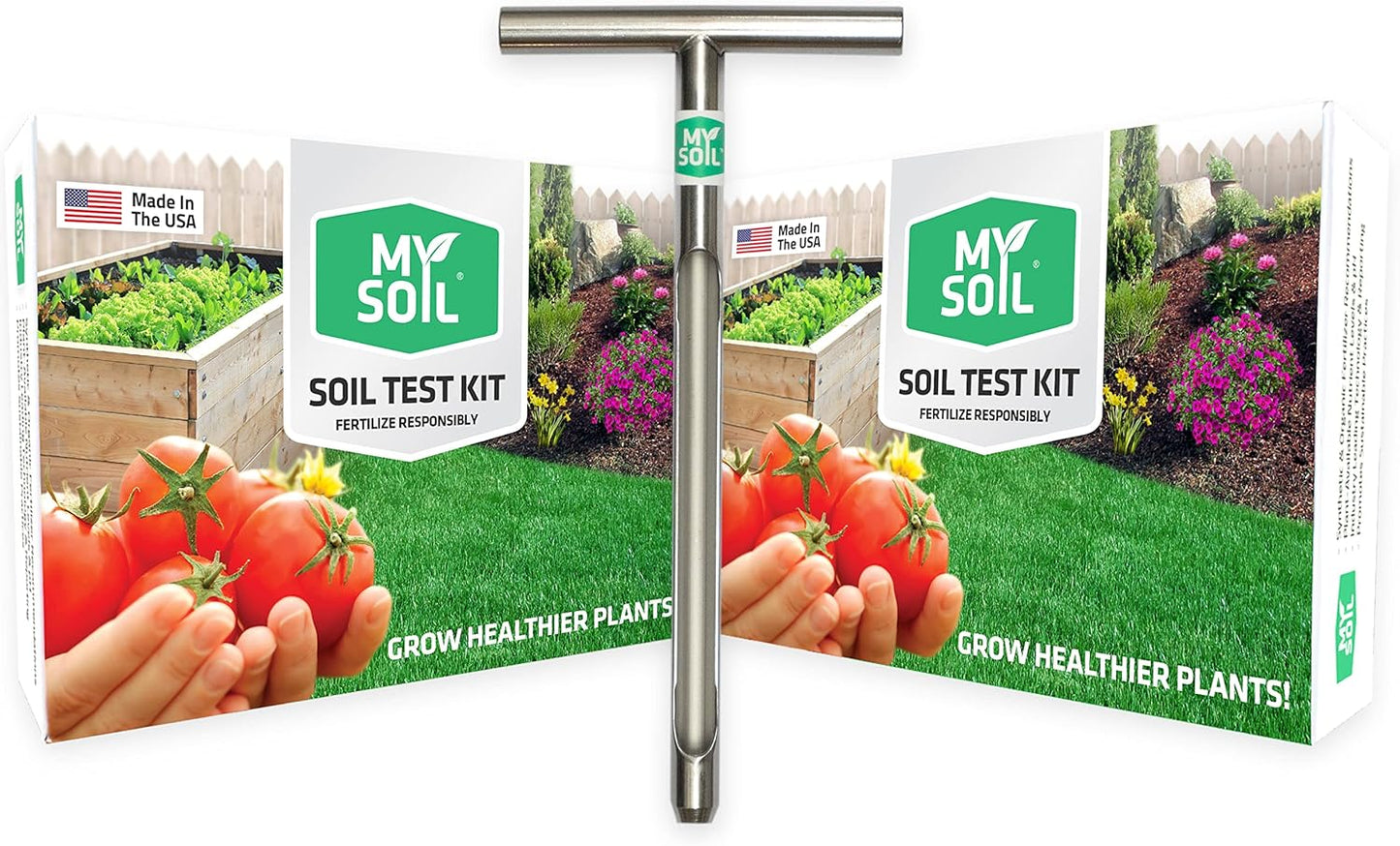 MySoil Test Kit PRO Pack, Unlock Your Lawn & Garden Potential, Complete & Accurate Nutrient and pH Analysis with Recommendations Tailored to Your Soil and Plant Needs | 2 Test Kits + 1 Soil Probe-VerdiqueGarden
