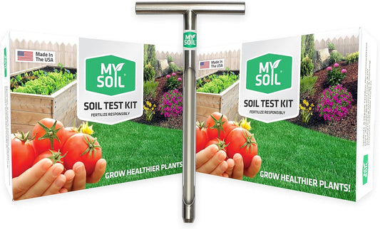 MySoil Test Kit PRO Pack, Unlock Your Lawn & Garden Potential, Complete & Accurate Nutrient and pH Analysis with Recommendations Tailored to Your Soil and Plant Needs | 2 Test Kits + 1 Soil Probe-VerdiqueGarden