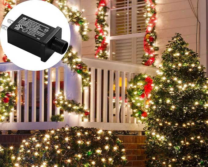 Replacement Yard Inflatable Adapter Power Supply Adaptor - 12V 1.0A 8Pcs - Inflatable Plug Replacement Class 2 Power Supply - for Christmas Tree Light/Thanksgiving Yard Blow Up Decorations-VerdiqueGarden