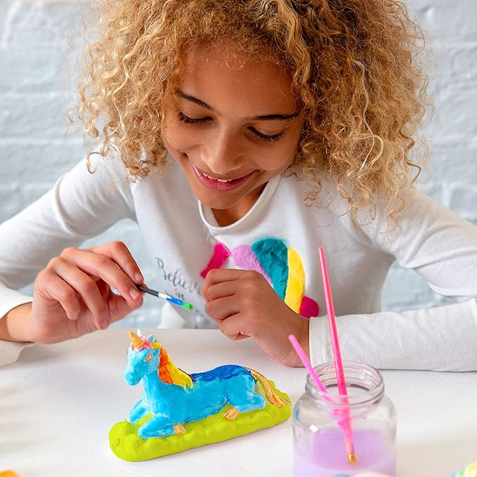 Creative Roots Paint Your Own Unicorn by Horizon Group USA, DIY Unicorn Coloring Kit, Includes 6 Paint Pots & Paint Brush, Multicolor-VerdiqueGarden