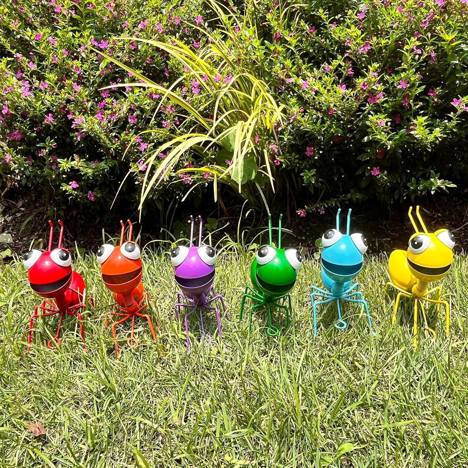 Metal Yard Art Garden Decor for Outside Cute Ants Yard Decorations Outdoor Lawn Ornaments Backyard Gifts for Mom - Set of 6-VerdiqueGarden