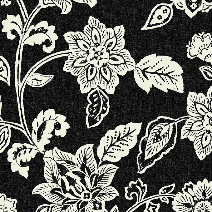 Arden Outdoor Seat Cushion, 19 x 19, Rain-Proof, Fade Resistant Ashland Black Jacobean-VerdiqueGarden