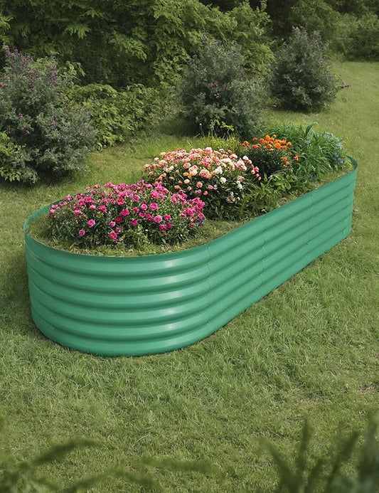 10x4x1.5ft Raised Garden Bed,Galvanized Raised Planter Boxes Outdoor with Easy Assembly, Large Garden Bed for Vegetables, Fruits, Flower,Raised Garden Bed,Green-VerdiqueGarden
