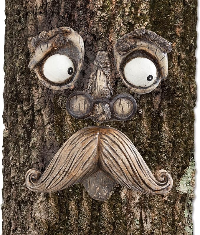 Bits and Pieces - 'Old Man' Tree Hugger - Yard Decorations - Whimsical Tree Sculpture - Garden Decoration - Garden Peeker Yard Art-VerdiqueGarden