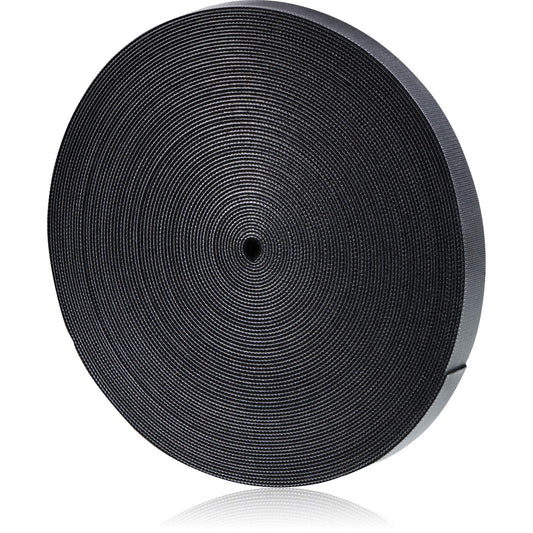 WILLBOND 3/4 Inch x 90ft Fastening Tape Cable Ties Reusable Fastening Nylon Tape Double Side Hook Roll Hook and Loop Straps Wires Cords Management Wire Organizer Straps (Black)-VerdiqueGarden