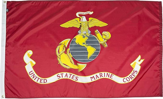 FlagSource U.S. Marine Corps Nylon Military Flag, Made in The USA, 2x3'-VerdiqueGarden