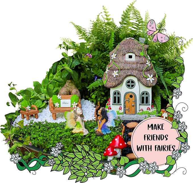 WILD PIXY Indoor Fairy Figurine – Miniature Fairy for Gardens, Ornaments, or Cake Toppers, Fairy Garden Decor and Accessories, Premium Resin, Designer Gift Box with Poem Card-VerdiqueGarden