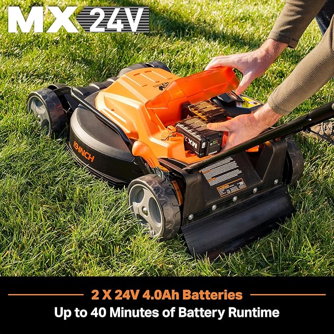LawnMaster CLMF4819X 19-inch Brushless Cordless Mower with 2X24V MAX* 4.0Ah Battery and a Dual Charger 6 Cutting Position-VerdiqueGarden
