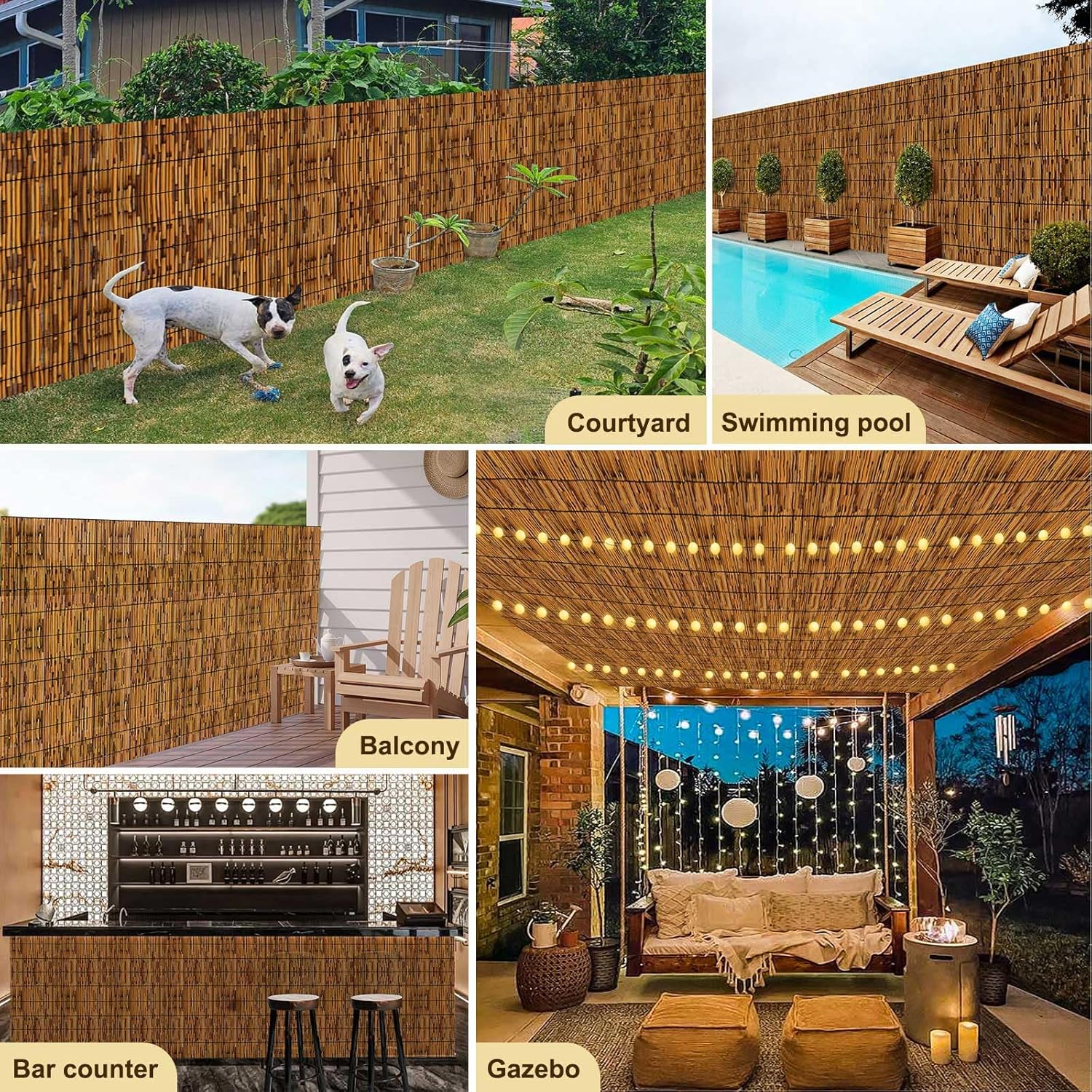 Natural Reed Fencing,Decorative Bamboo Fence Rolls Handwoven Friendly Sun Shade for Garden,Patio,Balcony Windows 3x16FT-VerdiqueGarden