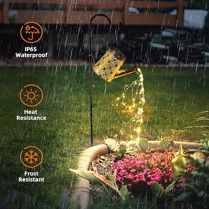 Otdair Solar Watering Can with Lights, Outdoor Garden Decor Waterproof Solar Garden Lights for Outdoor Pathway Yard Lawn Patio Party Decorations Gifts for Mom Grandma Birthday-VerdiqueGarden