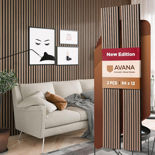 Avana Acoustic Wood Wall Panels – 94.4 x 12.6 Inch Smoke Walnut Acoustic Panels 2 PCs – Wall Panels For Interior Wall Decor For Homes, Offices, Studios – Pleasing Wood Panels For Wall-VerdiqueGarden
