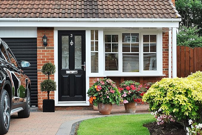 Artificial Topiary Trees Outdoor Boxwood Double Ball 40''T Potted Plants Home Decor 2 Pack-VerdiqueGarden