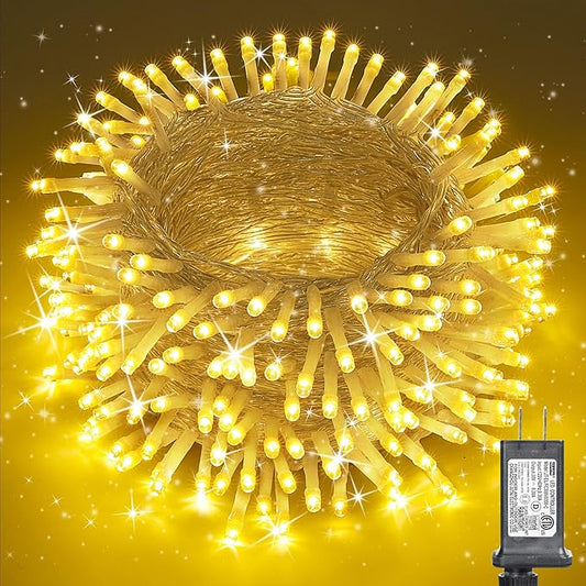 Warm White 75 Ft 200 LED Christmas String Lights - Connectable, 8 Modes, Timer, Waterproof Fairy Twinkle Lights for Christmas Party, Garden, Patio, Home, Holiday, Xmas Tree Decorations-VerdiqueGarden
