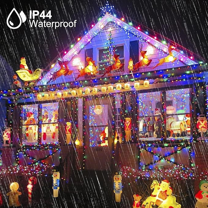 weillsnow 500 LED Multicolor Outdoor Christmas Lights, 164Ft Plug in Waterproof String Lights, 8 Modes with Memory for Outdoor Indoor Garden Halloween Christmas Decorations (Multicolor)-VerdiqueGarden