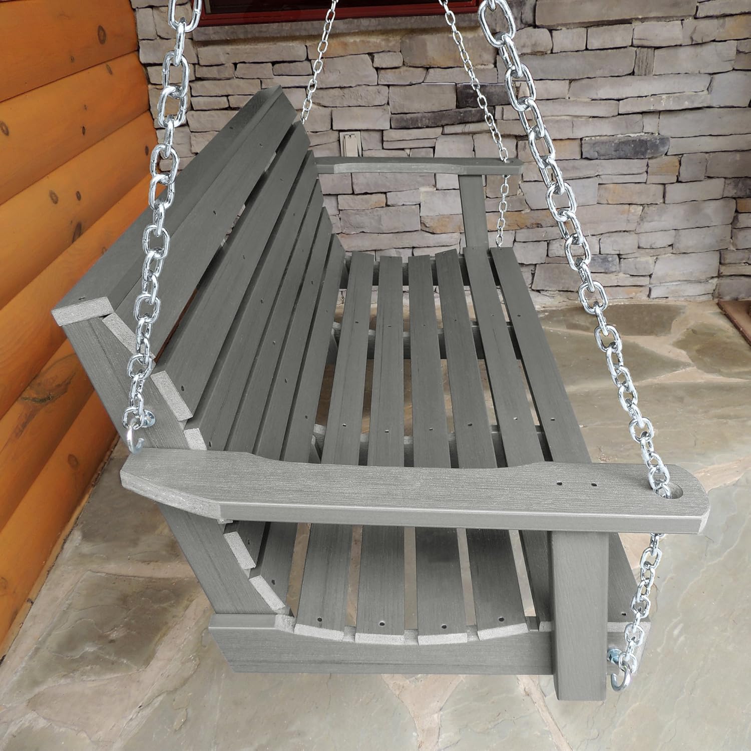 highwood Weatherly Porch Swing, 5 Feet, Coastal Teak-VerdiqueGarden