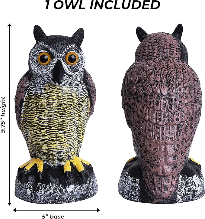 Galashield Owl Decoy to Scare Birds Away | Plastic Owls to Scare Birds Away | Owl Statue for Garden & Outdoors-VerdiqueGarden