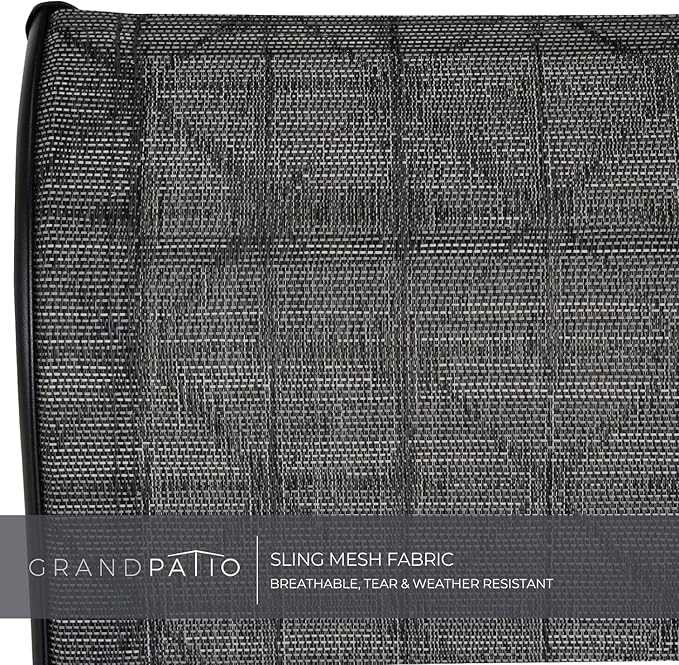 Grand patio Outdoor Swivel Dining Chairs 6-Piece Patio Dining Chair Set Mesh Sling Patio High Back Swivel Rockers, Black & Grey Plaid-VerdiqueGarden