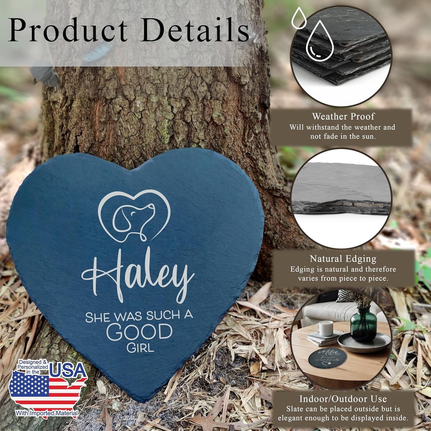 Dog Memorial Gifts for Loss of Dog, Cemetery Decorations for Grave, Pet Loss Sympathy Gift, Personalized Remembrance Garden Stone, Cat Lovers Heaven Grave Markers Bereavement Headstone (A11H)-VerdiqueGarden