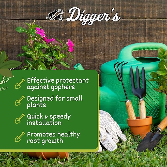 Digger’s 1-Gallon Heavy-Duty Wire Basket - Gopher Wire Basket for Perennials & Vegetables (12 Baskets)-VerdiqueGarden
