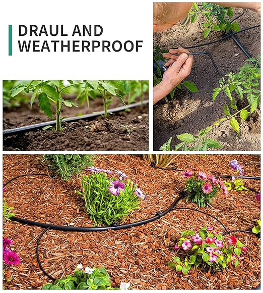 1/4 Drip Irrigation Fittings, 210 Pcs 1/4 Drip Irrigation Connectors Irrigation Fittings Kit for Flower Pot Garden Lawn (Spray,Micro Dripper,Straight Barbs,Tees,Elbows,End Plug,4-Way Coupling)-VerdiqueGarden