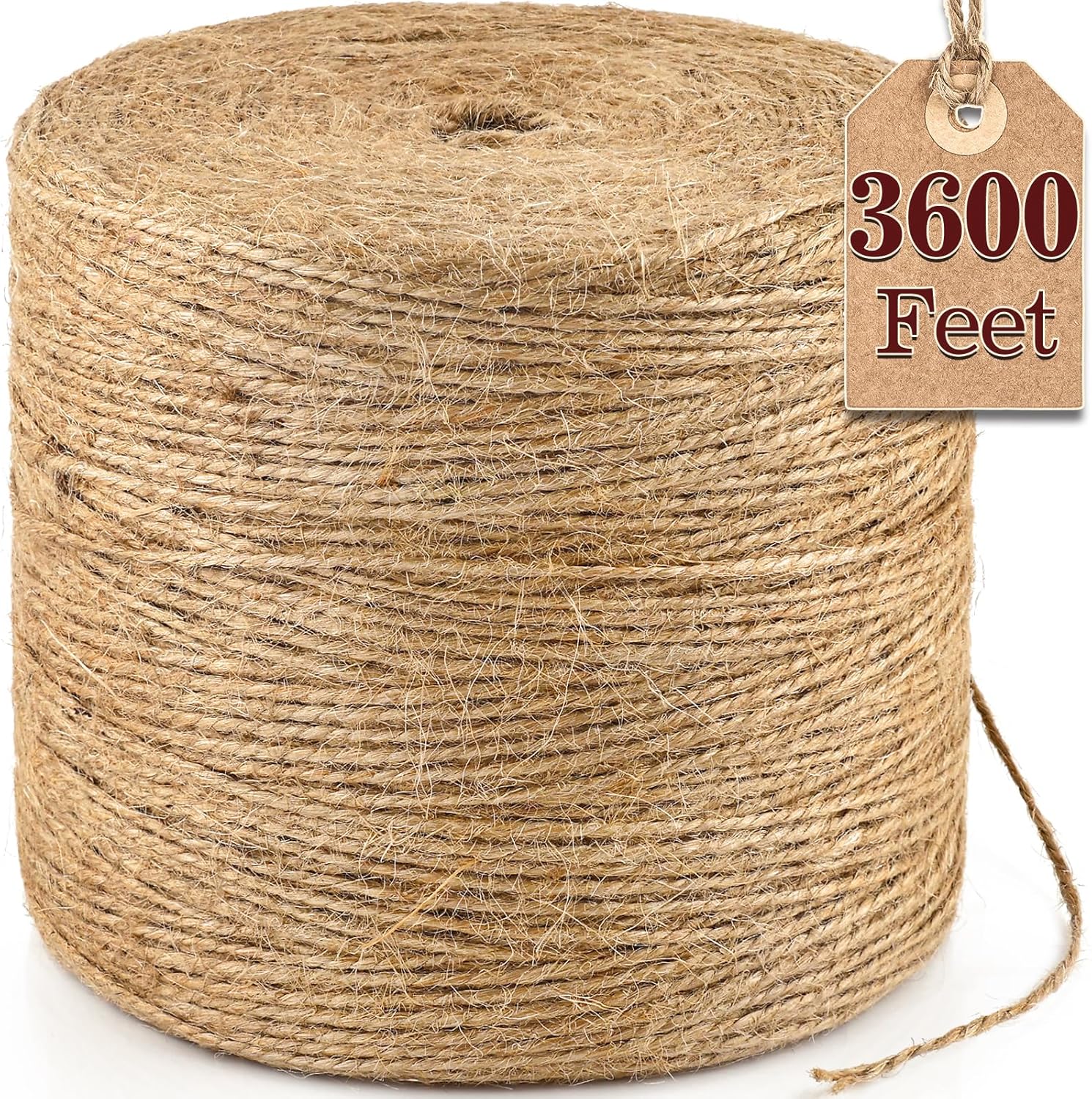 XSEINO 3600 Feet Natural Jute Twine Strong Garden Twine Rope for Arts Crafts Gift Wrapping Gardening Tomato Climbing Plant Tie Floristry Packing Decor-VerdiqueGarden