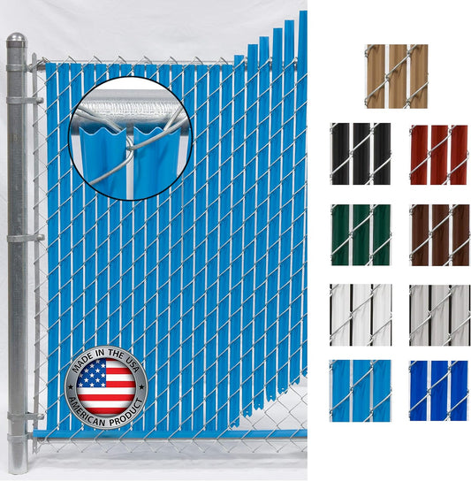Wave Slat (9 Colors) Single Wall Bottom Locking Privacy Slat for 4', 5', 6', 7' and 8' Chain Link Fence (7 ft, Sky Blue)-VerdiqueGarden