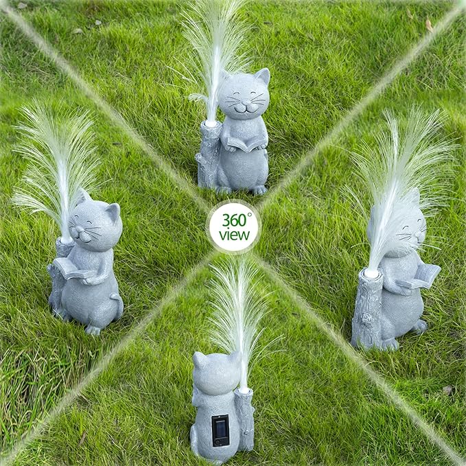 Solar Lights Garden Statue Cat-VerdiqueGarden