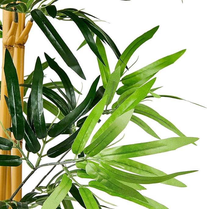 Amazon Basics Artificial Fake Bamboo Plant with Plastic Planter Pot, 39.4", Green-VerdiqueGarden