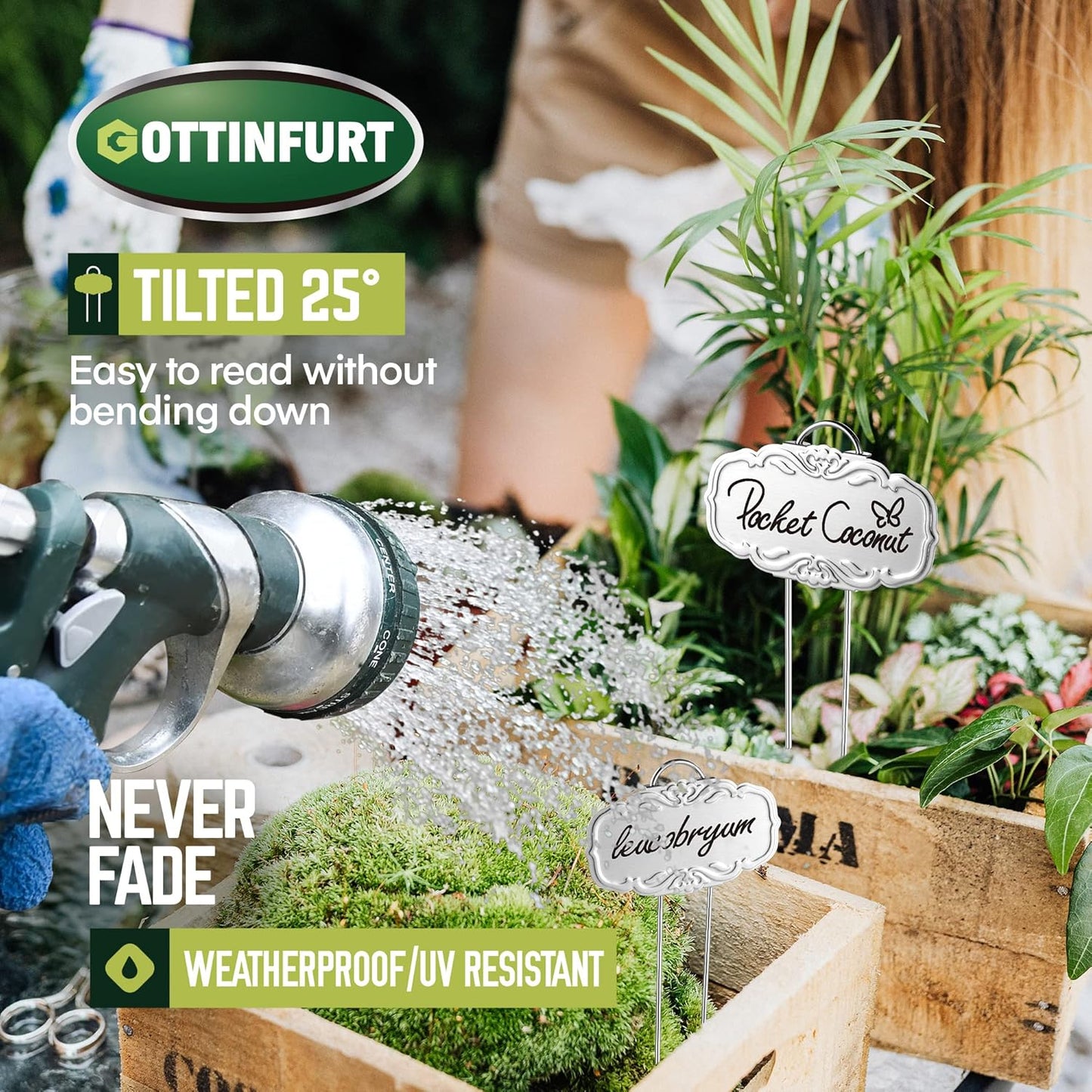 Updated Metal Plant Labels for Garden, 25 Pack Stainless Steel DIY Plant Markers Waterproof for Flowers, Vegetables, Seedlings-VerdiqueGarden