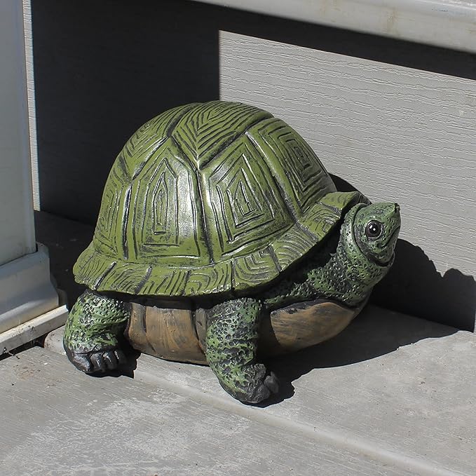 Stocky Turtle Garden and Patio Decor and Key Hider - Holds 2 Hidden Keys Outside, Secret Hidden Door Underneath-VerdiqueGarden