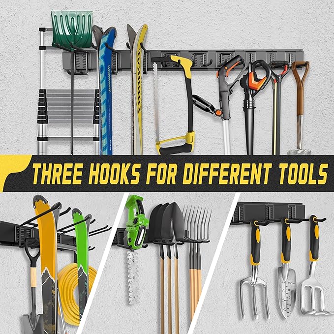 Garage Wall Organizer,15Pack Carries 675 lbs,Garden Tool Organizer 48in With Large Storage Space,Easy Assembly, Sturdy Design,for Efficient Tool Storage Garage Organization-VerdiqueGarden