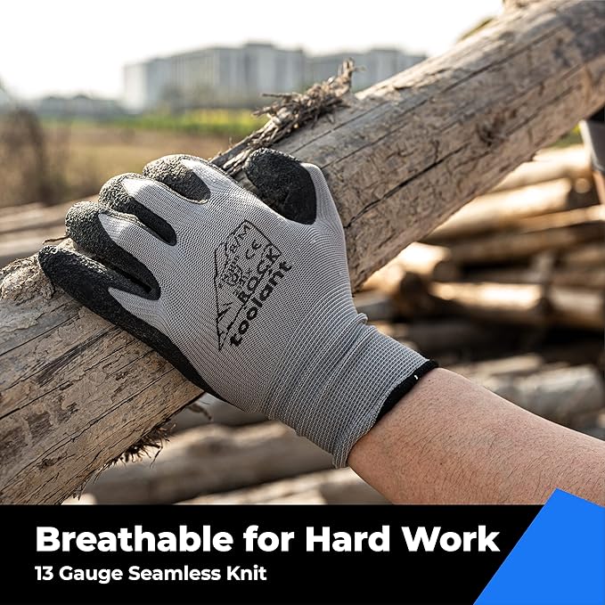 toolant Crinkle Latex Work Gloves Bulk, Rubber Coated Safety Work Gloves for Men and Women, 120 Pairs for Construction, Gardening, Warehouse (Gray, Large)-VerdiqueGarden