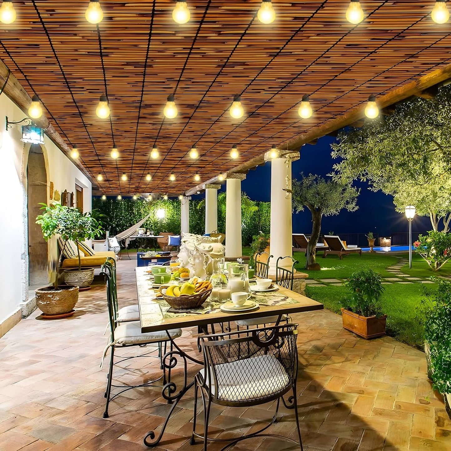 Natural Bamboo Reed Fence, 2 Pack 6FT x 16.4FT,Bamboo Fence Rolls 6 Feet High Outdoor for Garden, Decorative Fence for Outdoor Privacy Screening, Sun Blocking, Decorative Divider, Brown-VerdiqueGarden