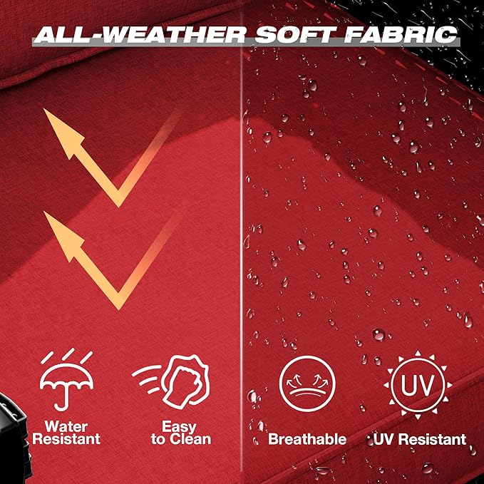 Joyside Wicker Patio Furniture Sets, 3 Pieces Upgraded Large Size Outdoor Furniture with 2 Patio Swivel Chairs and 1 Side Table, Thick Cushions, Wide Armrest-VerdiqueGarden