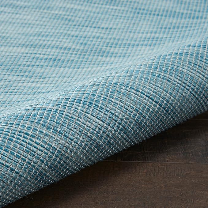 Nourison Positano Aqua 2' x 6' Area Rug Easy Clean, Non Shedding, Bed Room, Living Room, Dining Room, Kitchen (6' Runner)-VerdiqueGarden