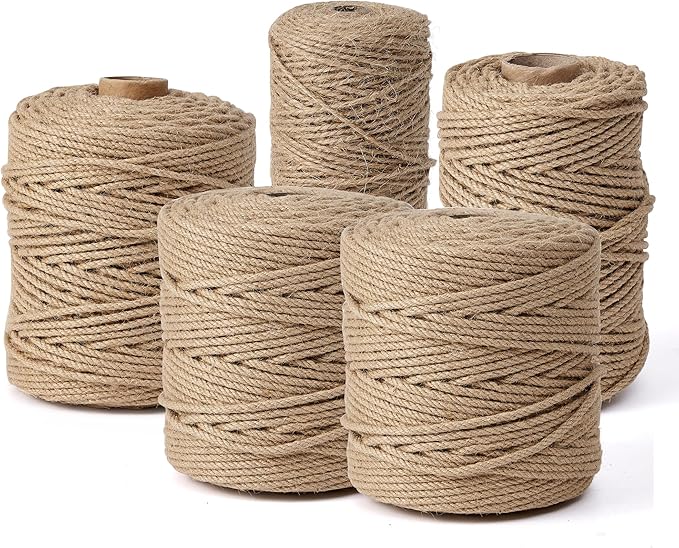 Natural Jute Twine,656 Feet 4mm Hemp Twine Rope for Gift Wrapping Craft Plant Garden Christmas Handmade Arts Decoration Packing String Home Decor-VerdiqueGarden