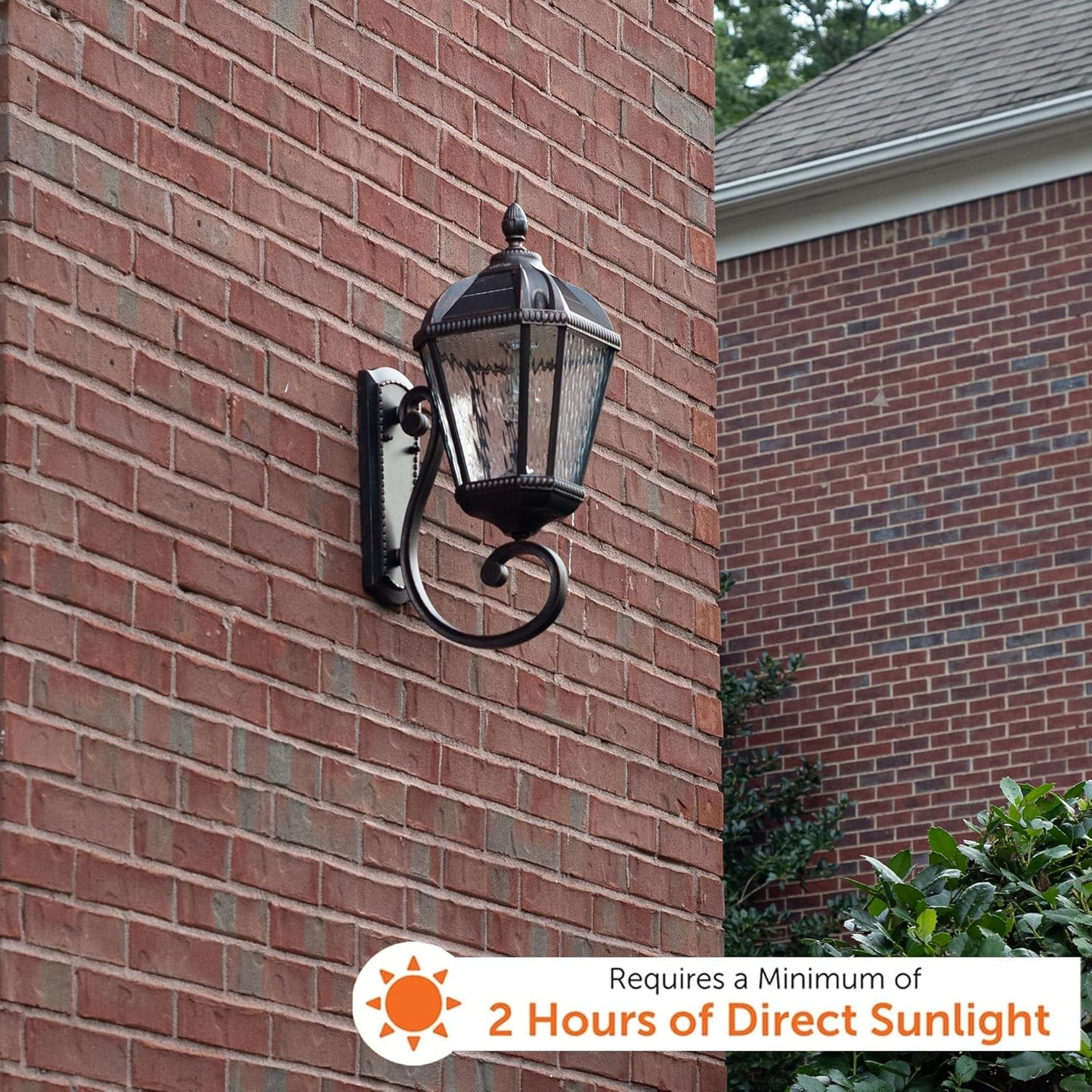 Gama Sonic Solar Outdoor Wall Light, Royal Bulb Exterior Sconce Lamp, Brushed Bronze Finish Aluminum, Clear Beveled Glass, Warm White LED, Large 21-Inch Height, 98B110 Upgraded Panel and Battery-VerdiqueGarden