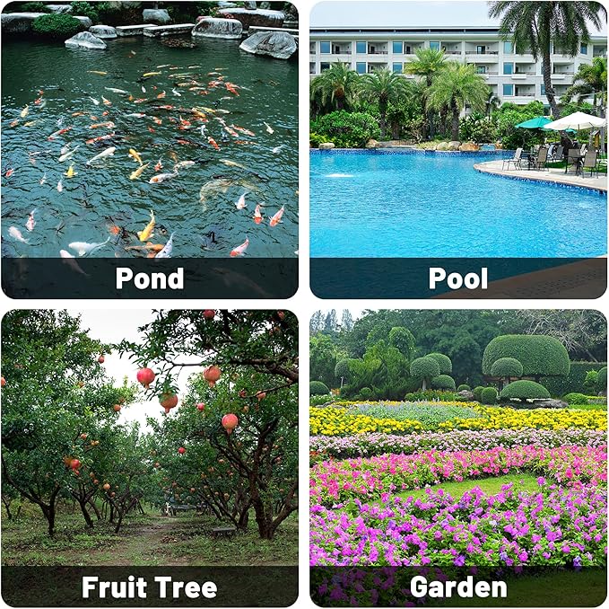 Rainleaf Pond Netting, 14' x 20' Pond Net Cover, Koi Pond Netting for Leaves, Heavy Duty Koi Pond Net Protecting Koi Fish from Herons, Stakes Included, Snare Nets-VerdiqueGarden